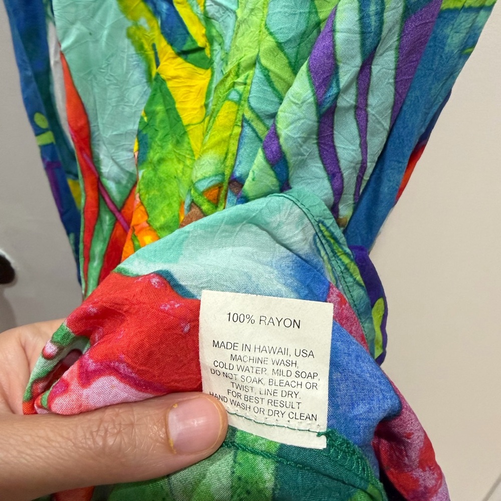 Jams World Hawai’i Hattie Volare Hawaiian 60 Year Dress Large Colorful Eccentric - Picture 5 of 8